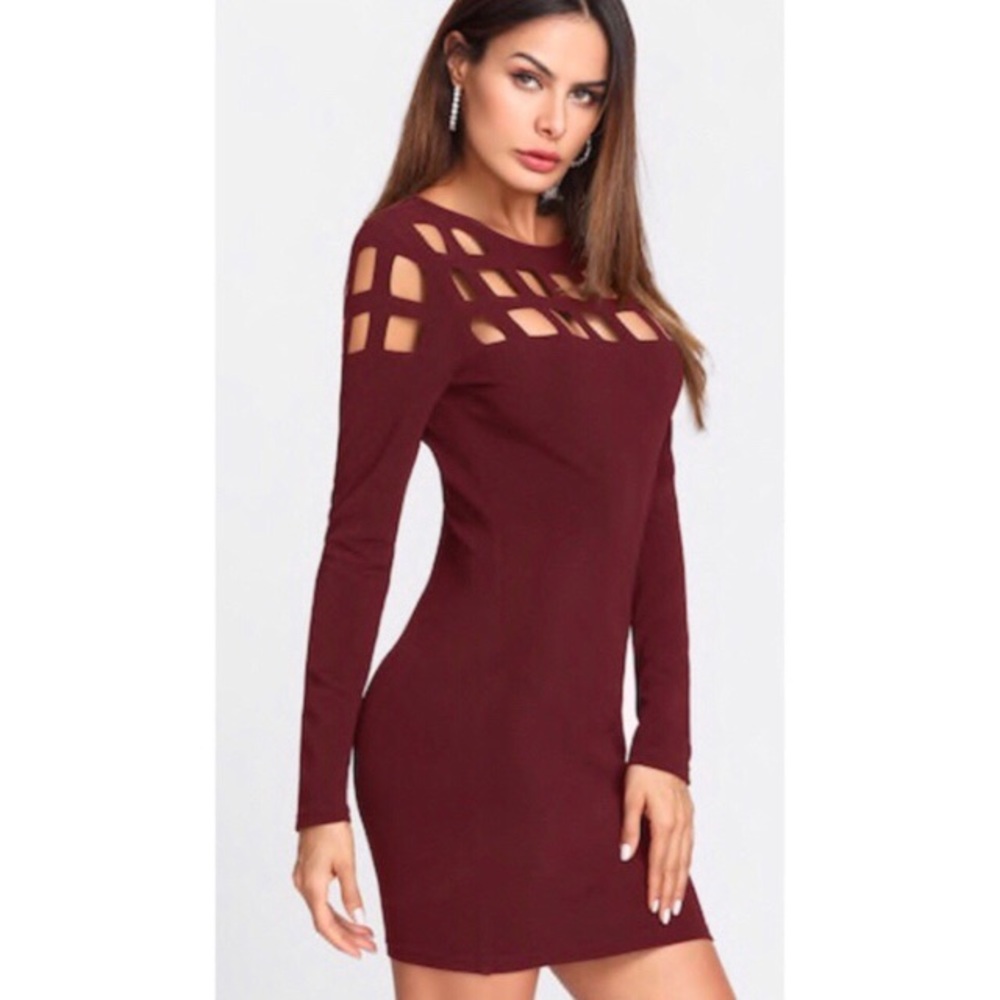 🎈HOST PICK 🎈Geo Cut Yoke Bodycon Dress